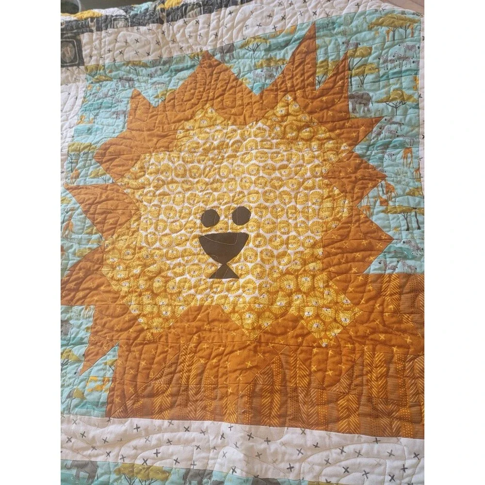 Handmade Quilt Quilted Safari Theme Multicolor Unisex Bedding